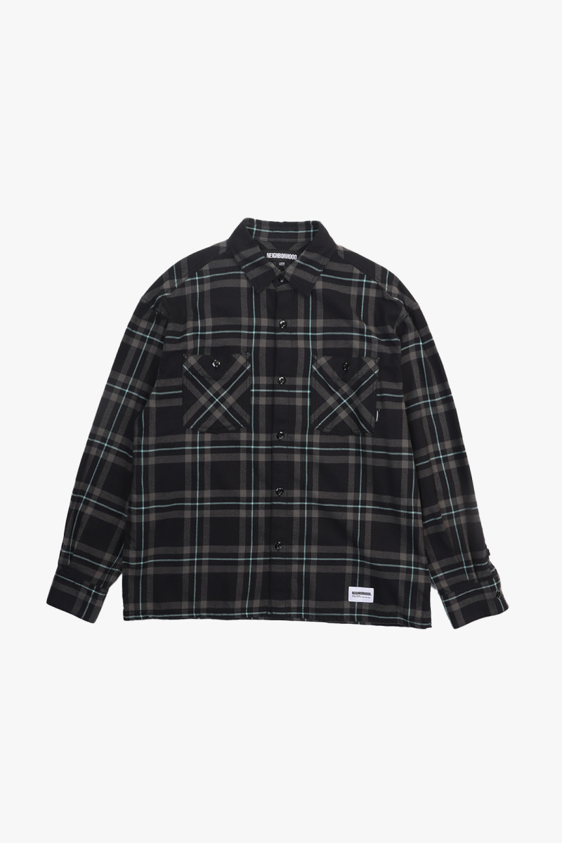 Tartan check shirt ls Black