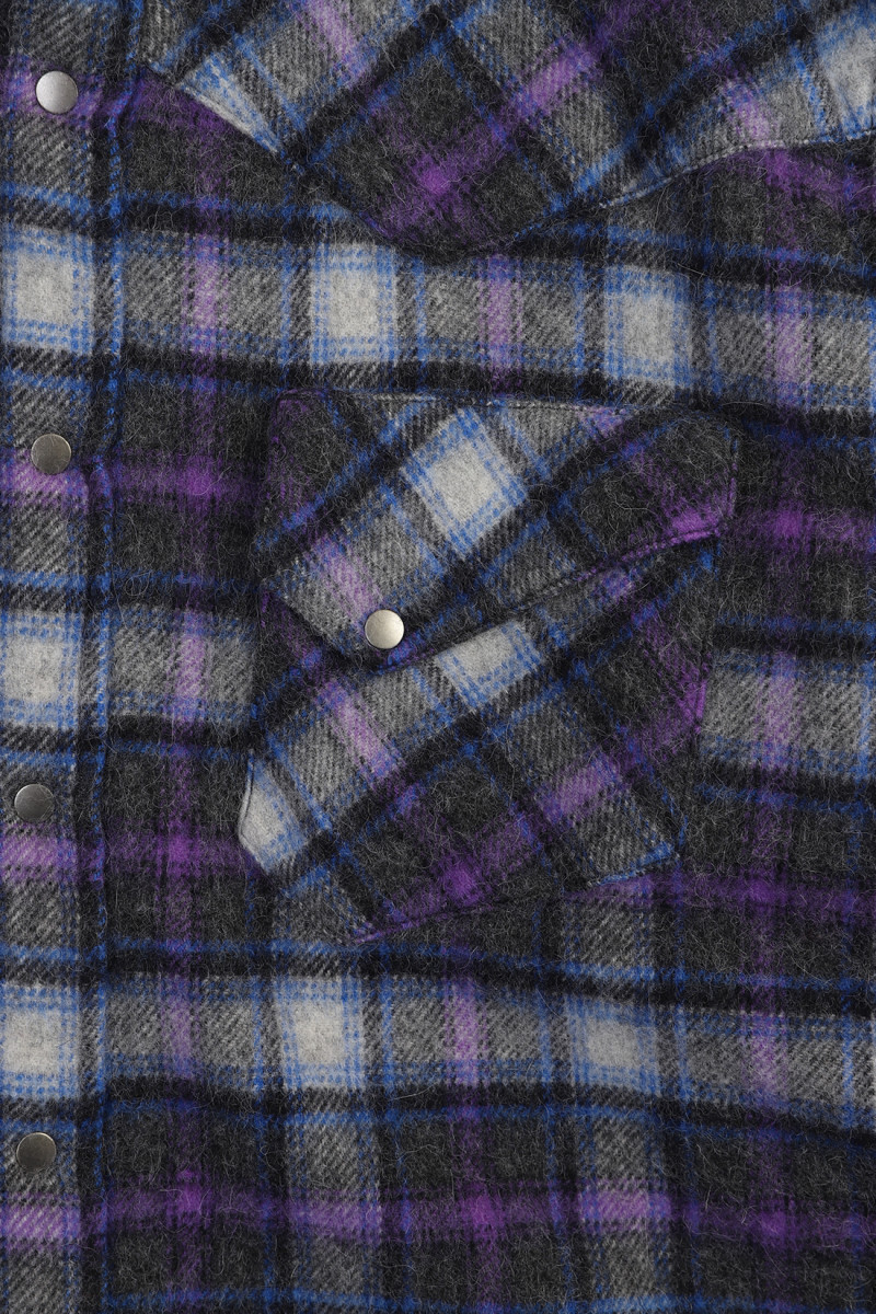 Western brushed check Purple