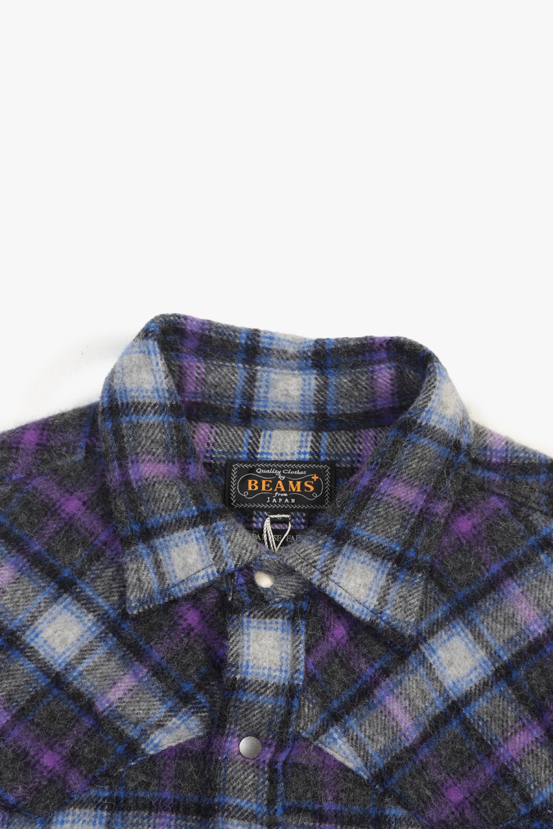 Western brushed check Purple