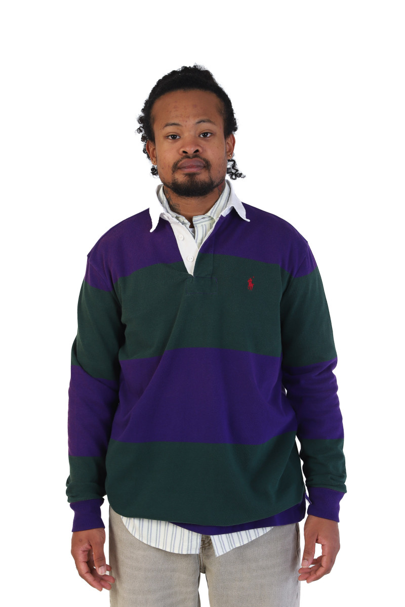 The iconic rugby shirt Moss agate/purple