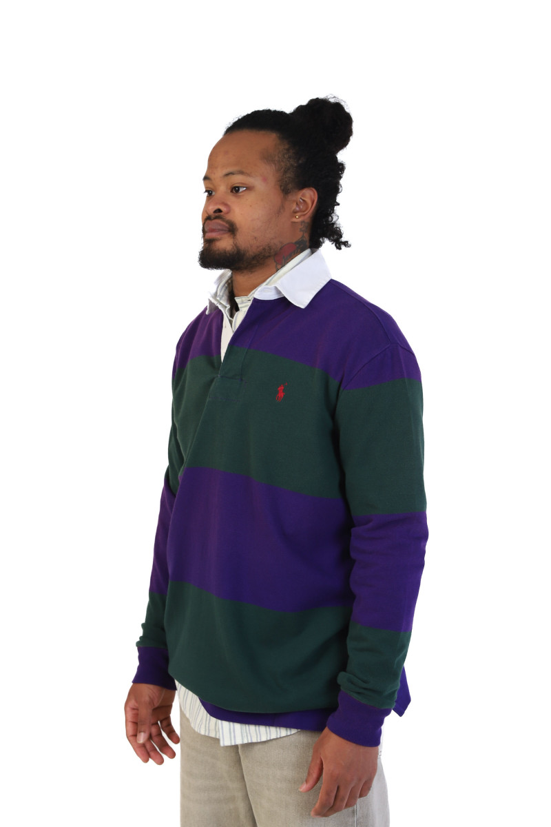 The iconic rugby shirt Moss agate/purple