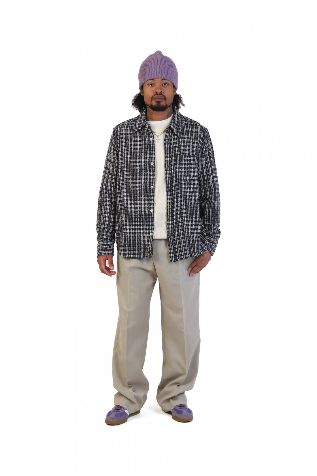 Reverse tweed snow check Blue