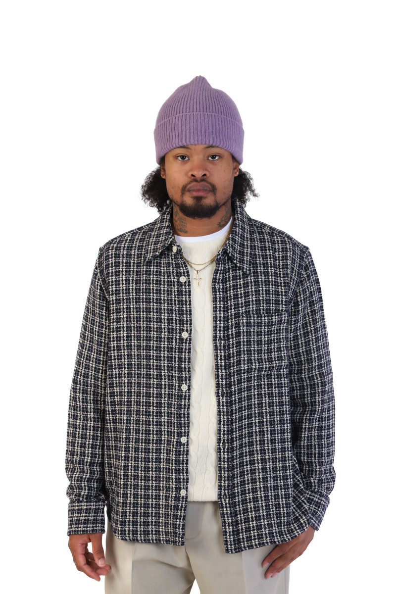 Reverse tweed snow check Blue