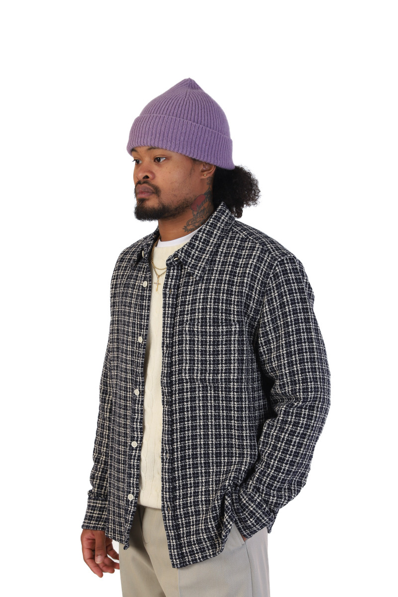 Reverse tweed snow check Blue