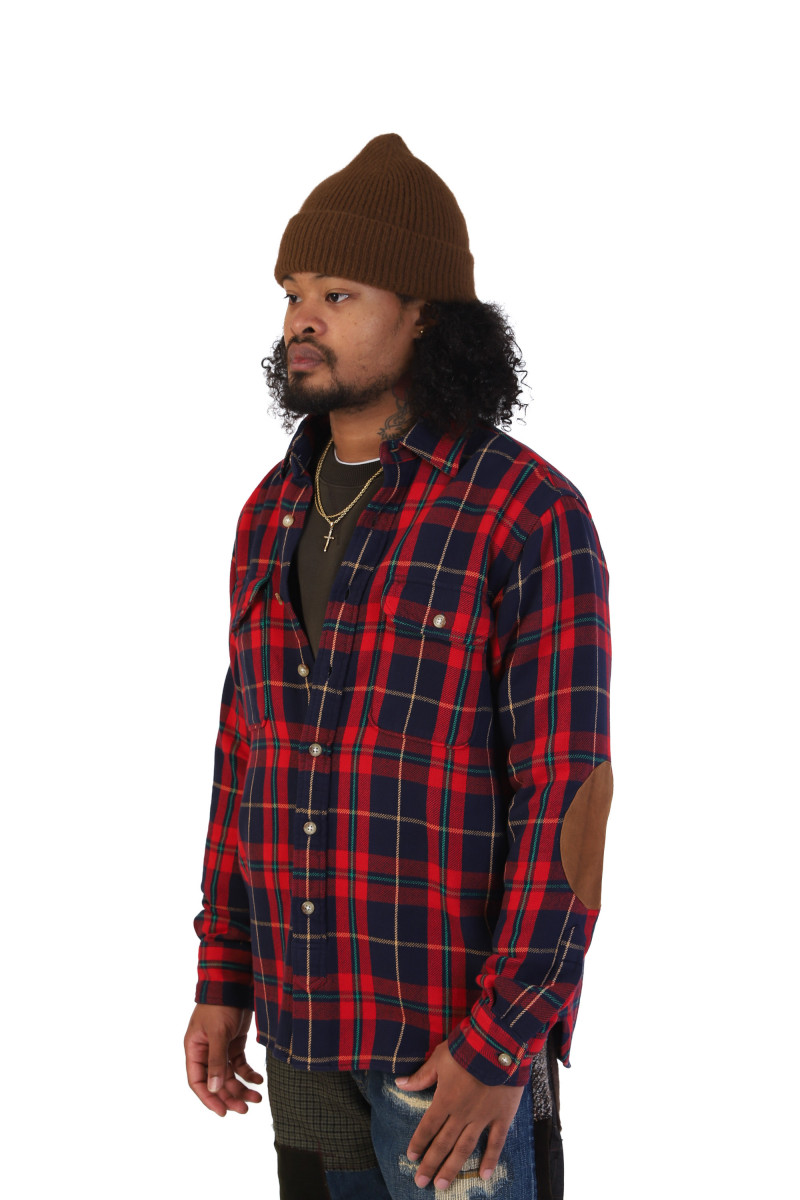 Classic fit plaid workshirt Red/navy multi