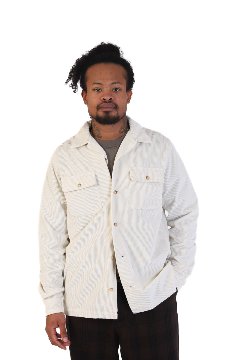 Classic fit corduroy shirt Antique cream