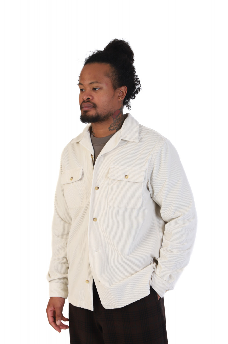 Classic fit corduroy shirt Antique cream