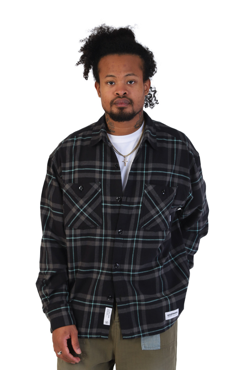 Tartan check shirt ls Black