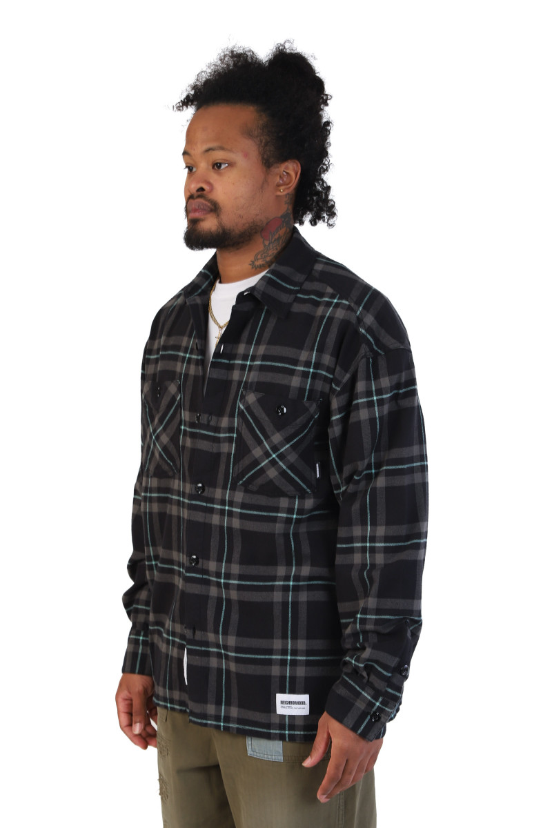 Tartan check shirt ls Black