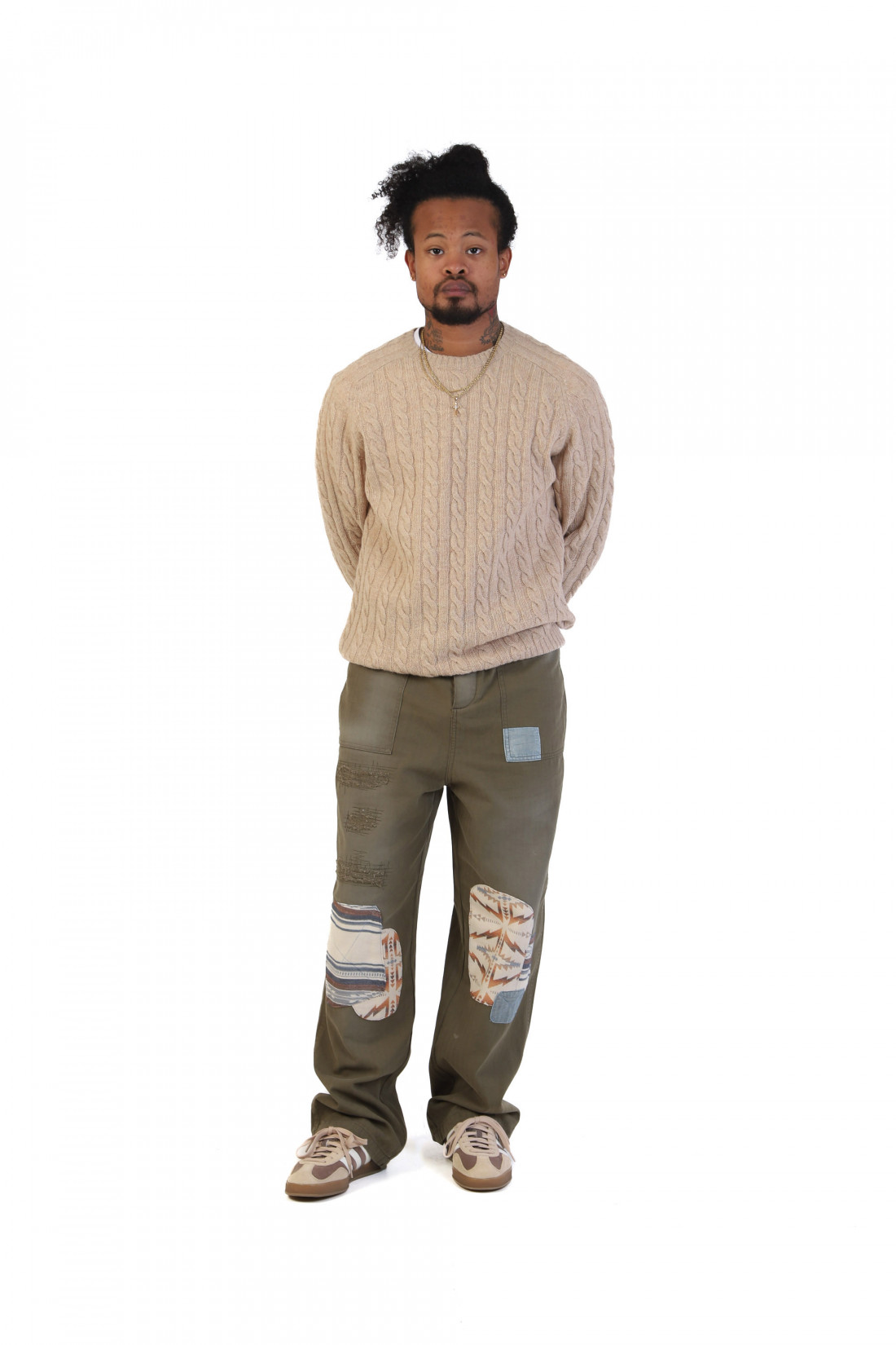 Patchwork workpants Olive