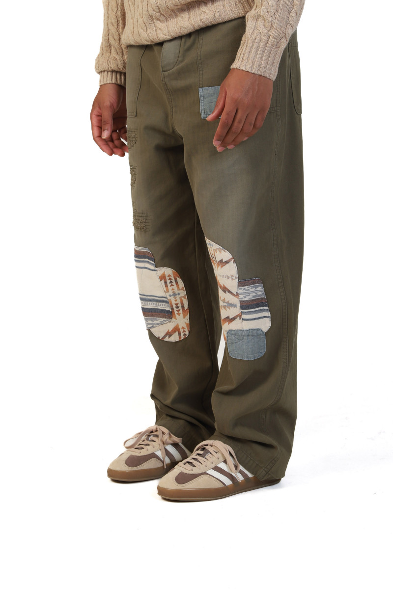 Patchwork workpants Olive