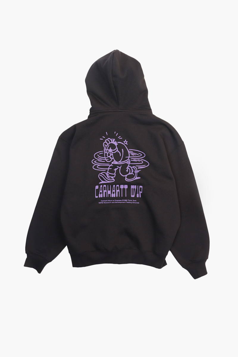 Hooded think tank sweat jacket Black/purple