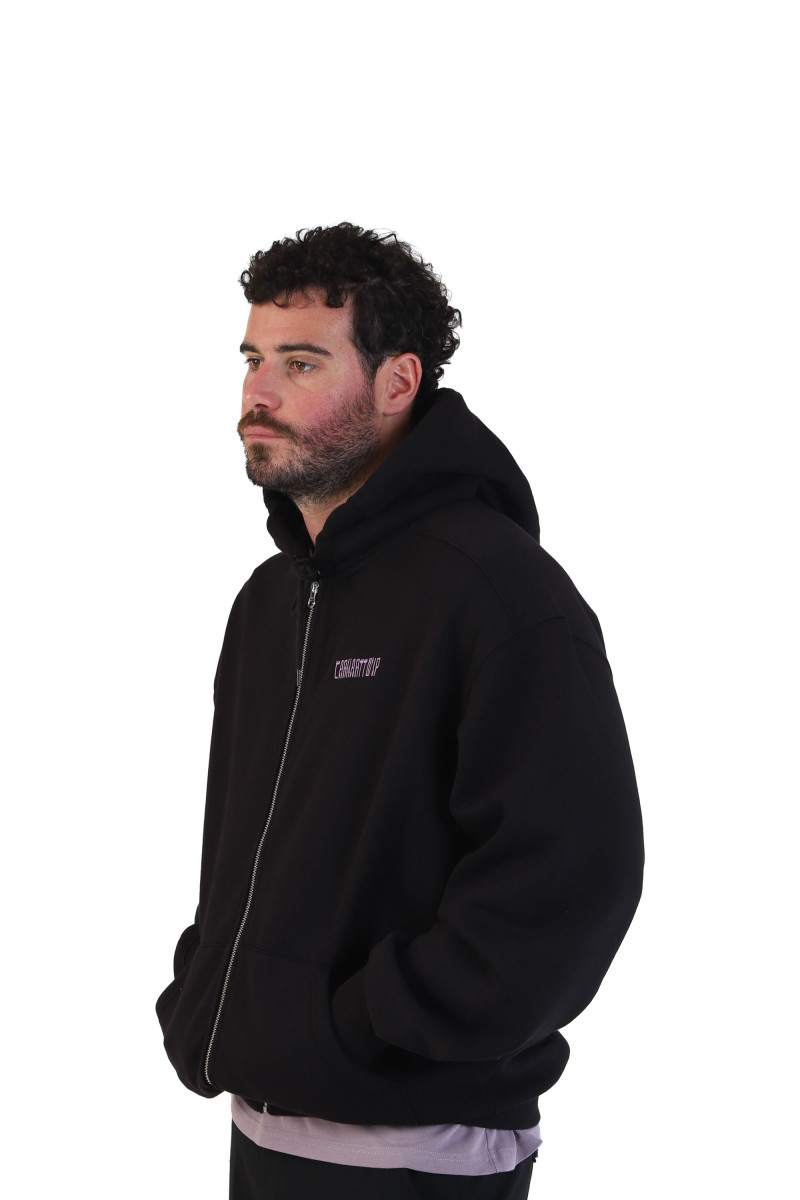 Hooded think tank sweat jacket Black/purple