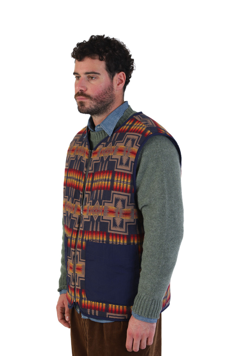 Reversible quilted vest Harding navy