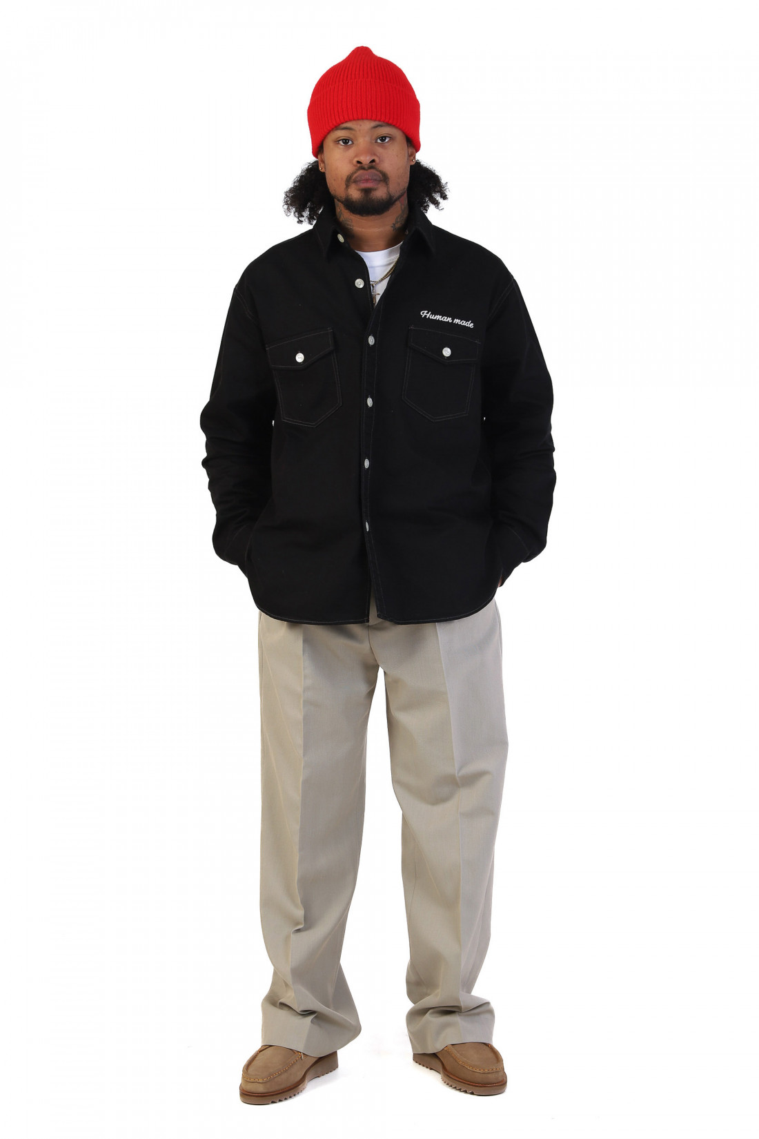 Cotton twill shirt Black