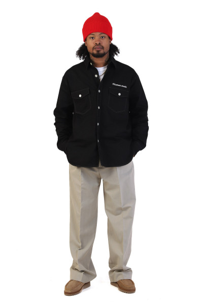 Cotton twill shirt Black