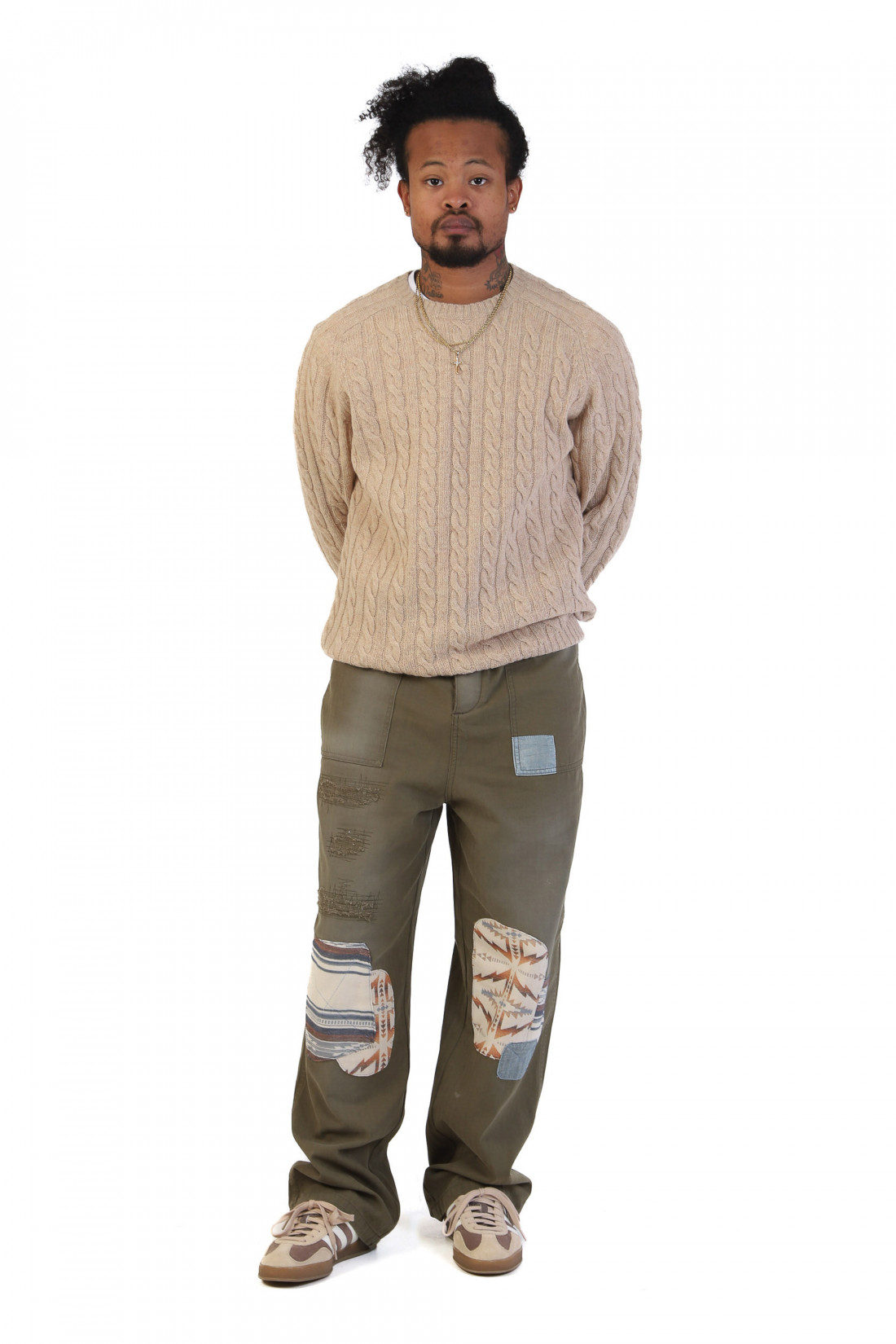 Patchwork workpants Olive