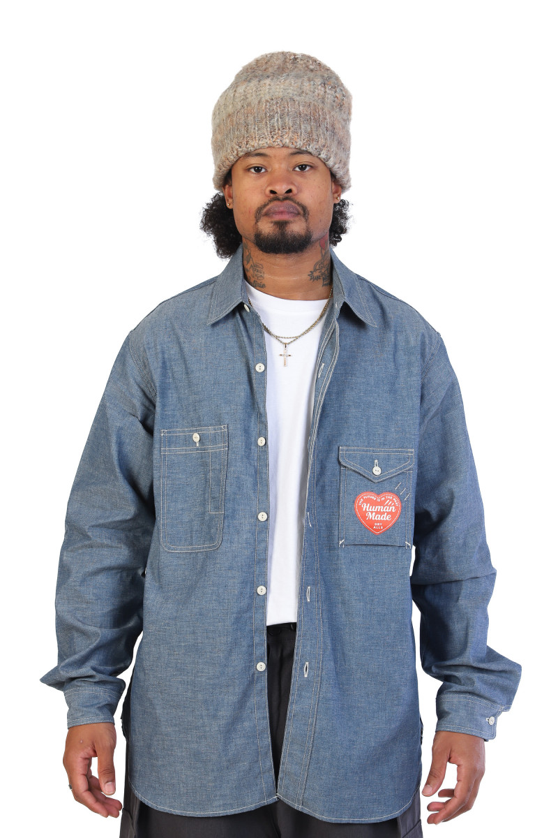 Chambray work shirt hm28sh004 Blue