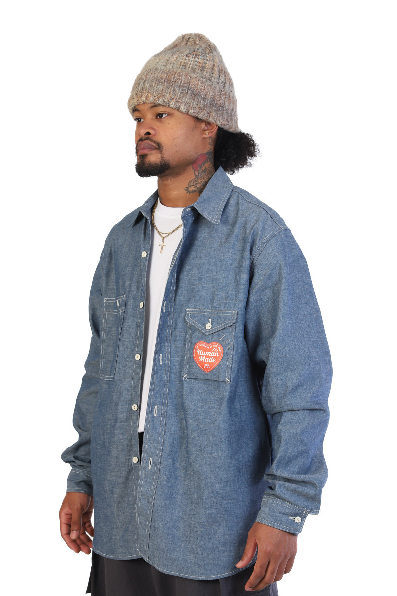 Chambray work shirt hm28sh004 Blue