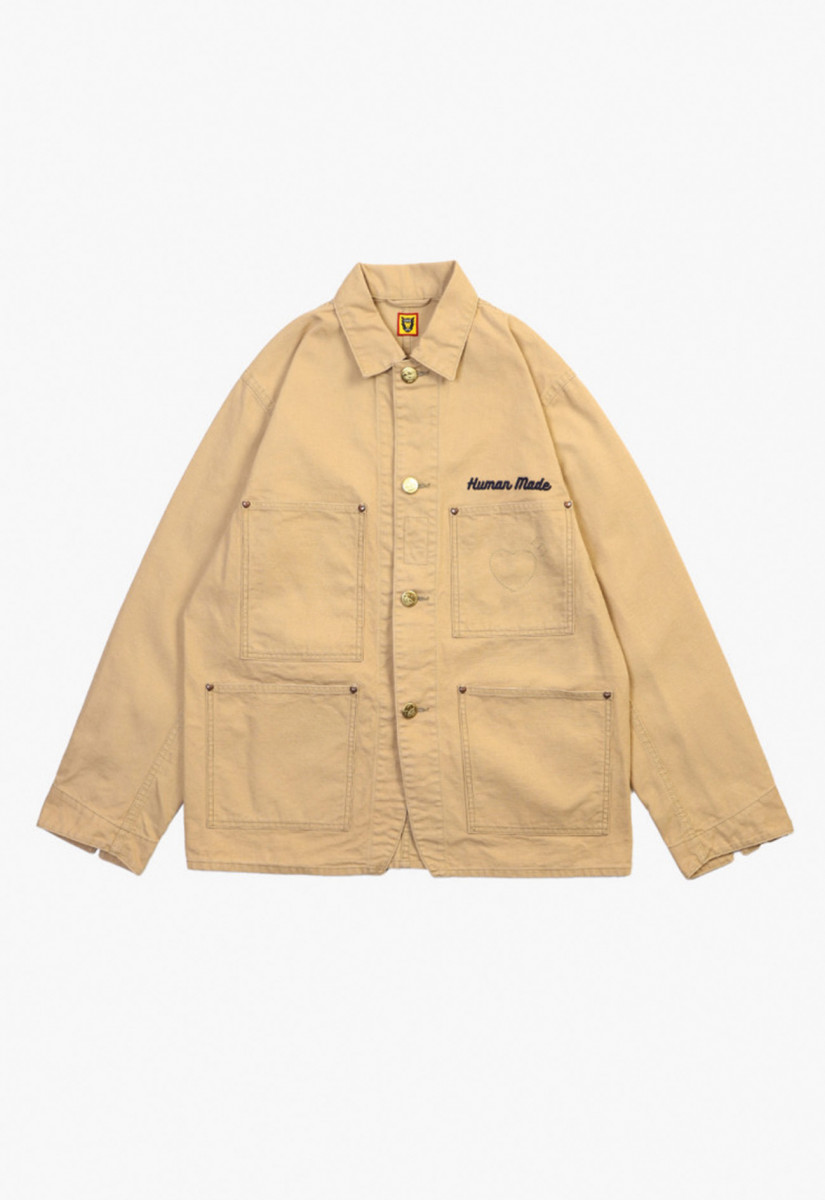 Washed duck coverall jacket Beige