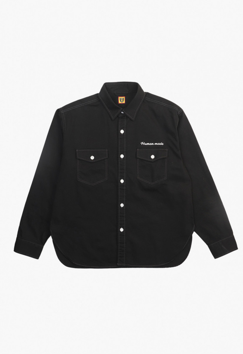 Cotton twill shirt Black