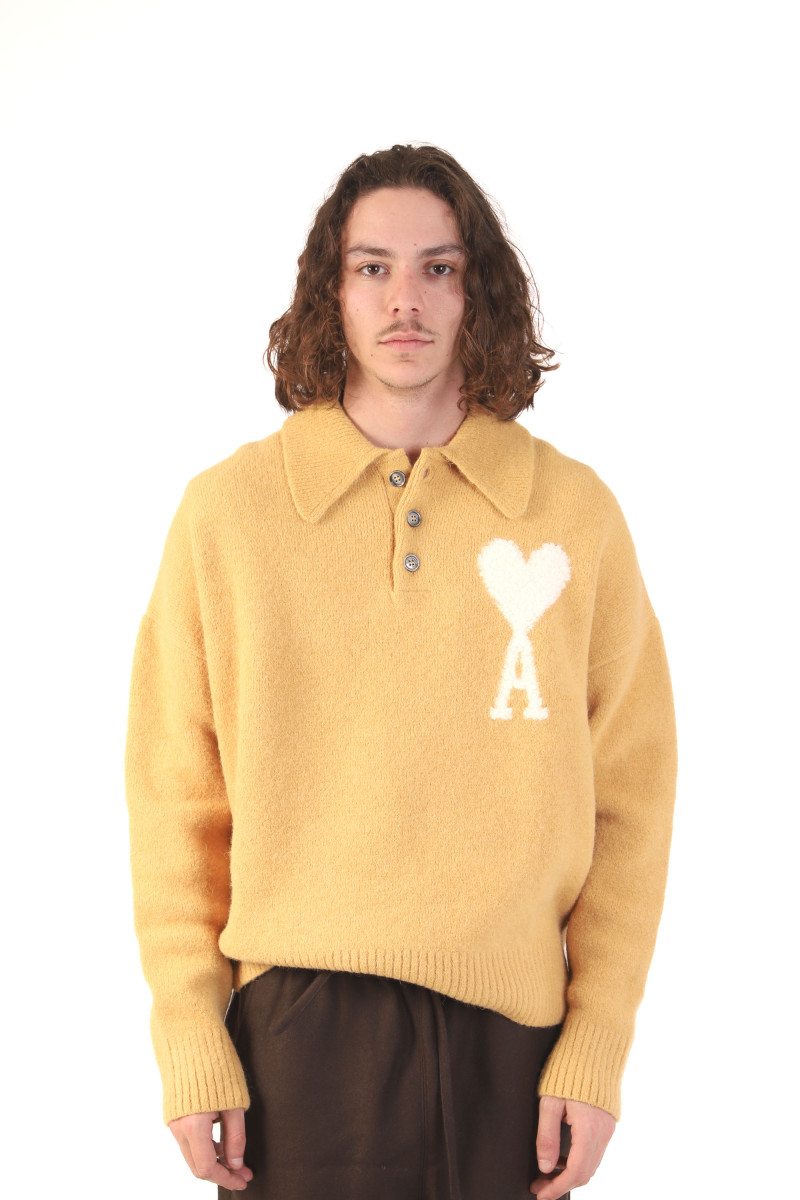 Polo ami de coeur ecru Mustard