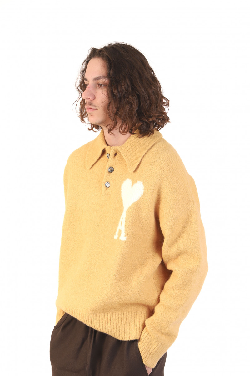 Polo ami de coeur ecru Mustard