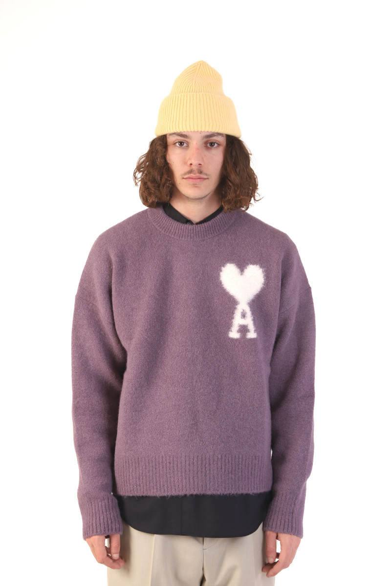 Pull col rond ami de coeur Lilac