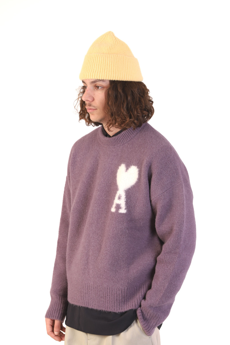 Pull col rond ami de coeur Lilac