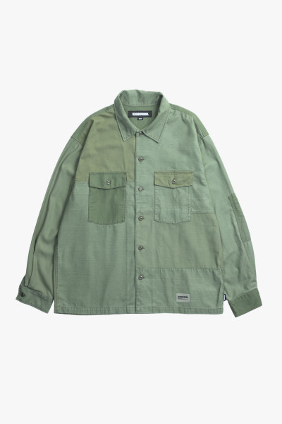 Neighborhood Rm utility shirt ls Olive drab - GRADUATE STORE