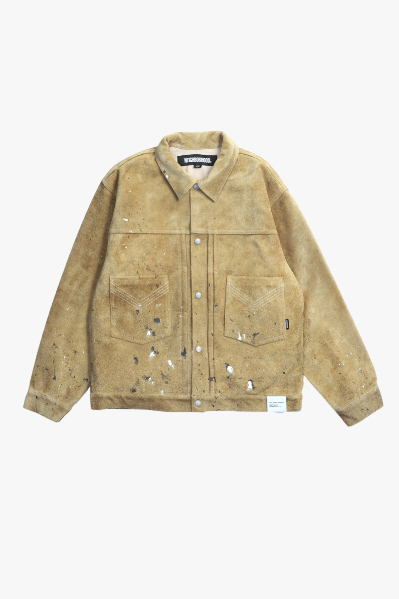 Drip suede jacket Beige