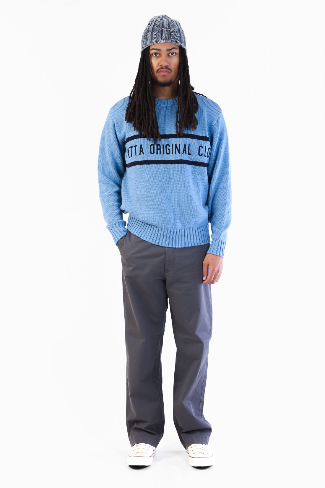 Patta og clothing knitted jump Dusty blue