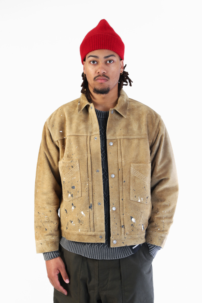 Drip suede jacket Beige