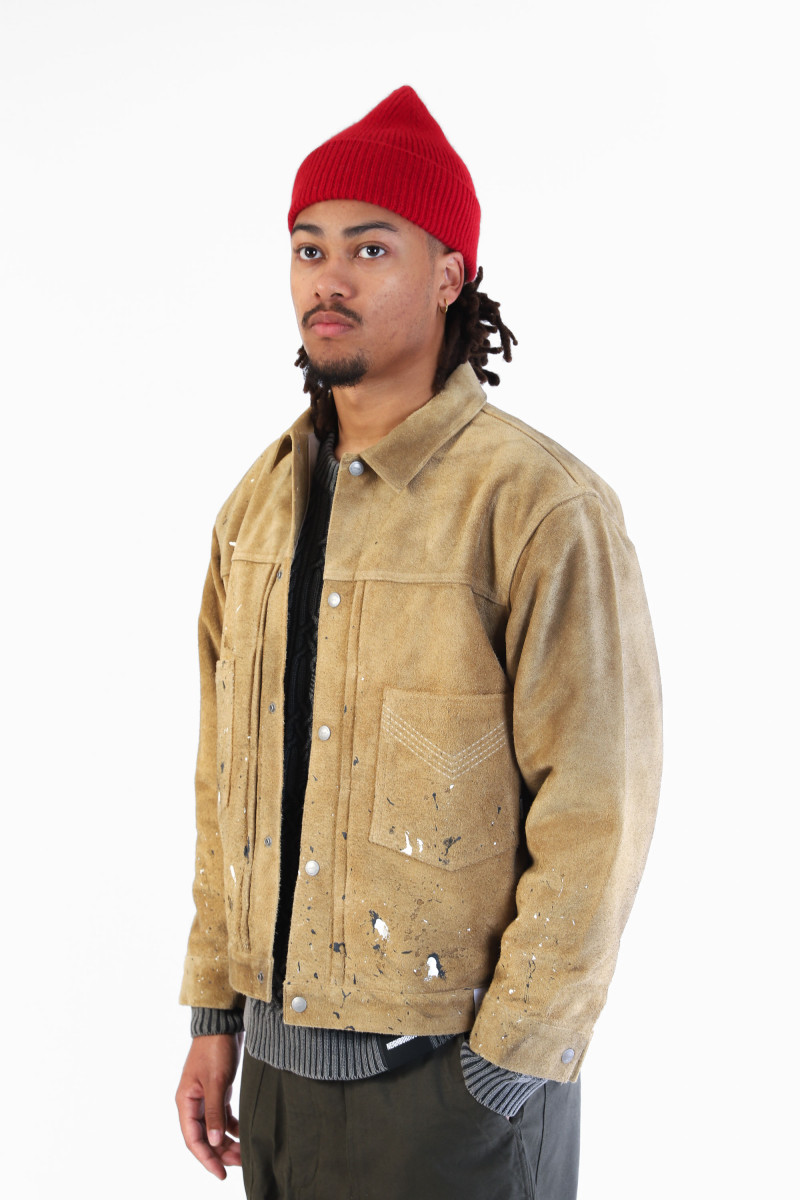 Drip suede jacket Beige