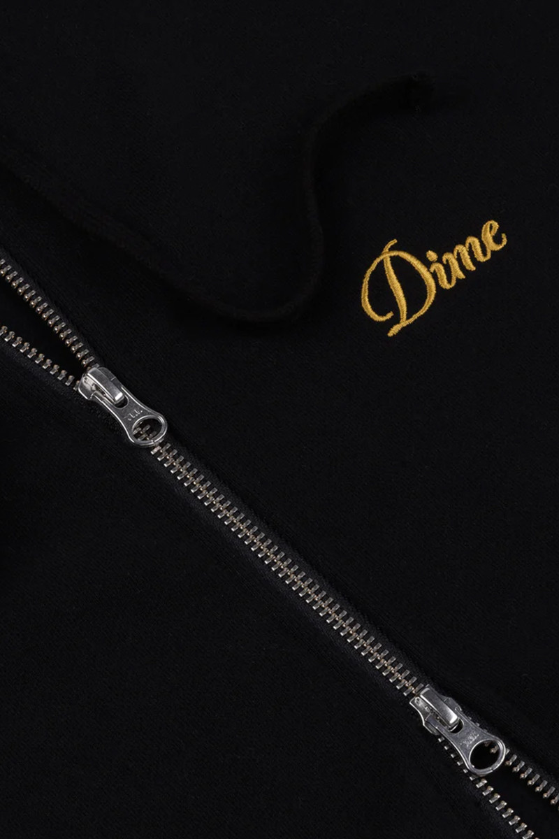 Cursive small logo zip-hoodie Black