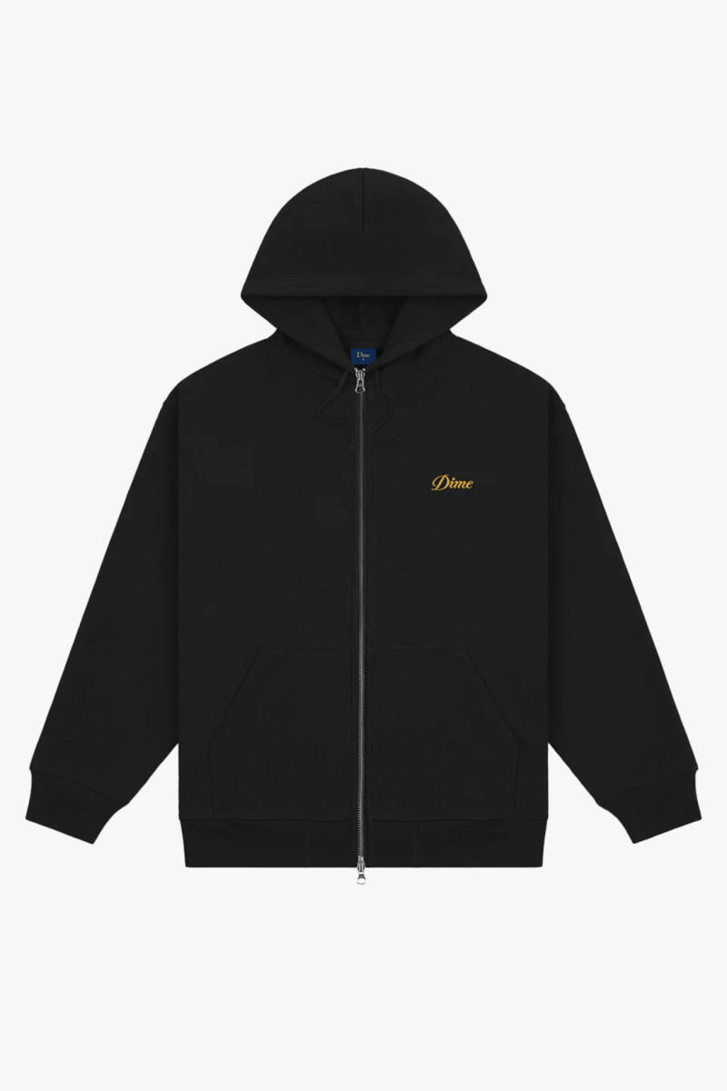 Cursive small logo zip-hoodie Black