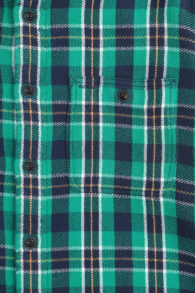 Classic fit flannel workshirt Green multi