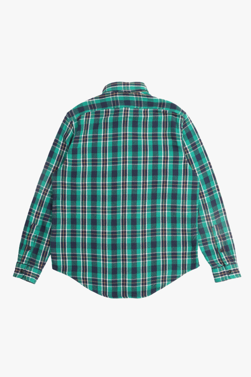 Classic fit flannel workshirt Green multi