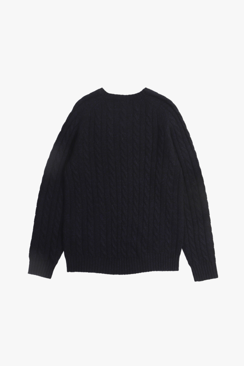 Cable crewneck wool Navy