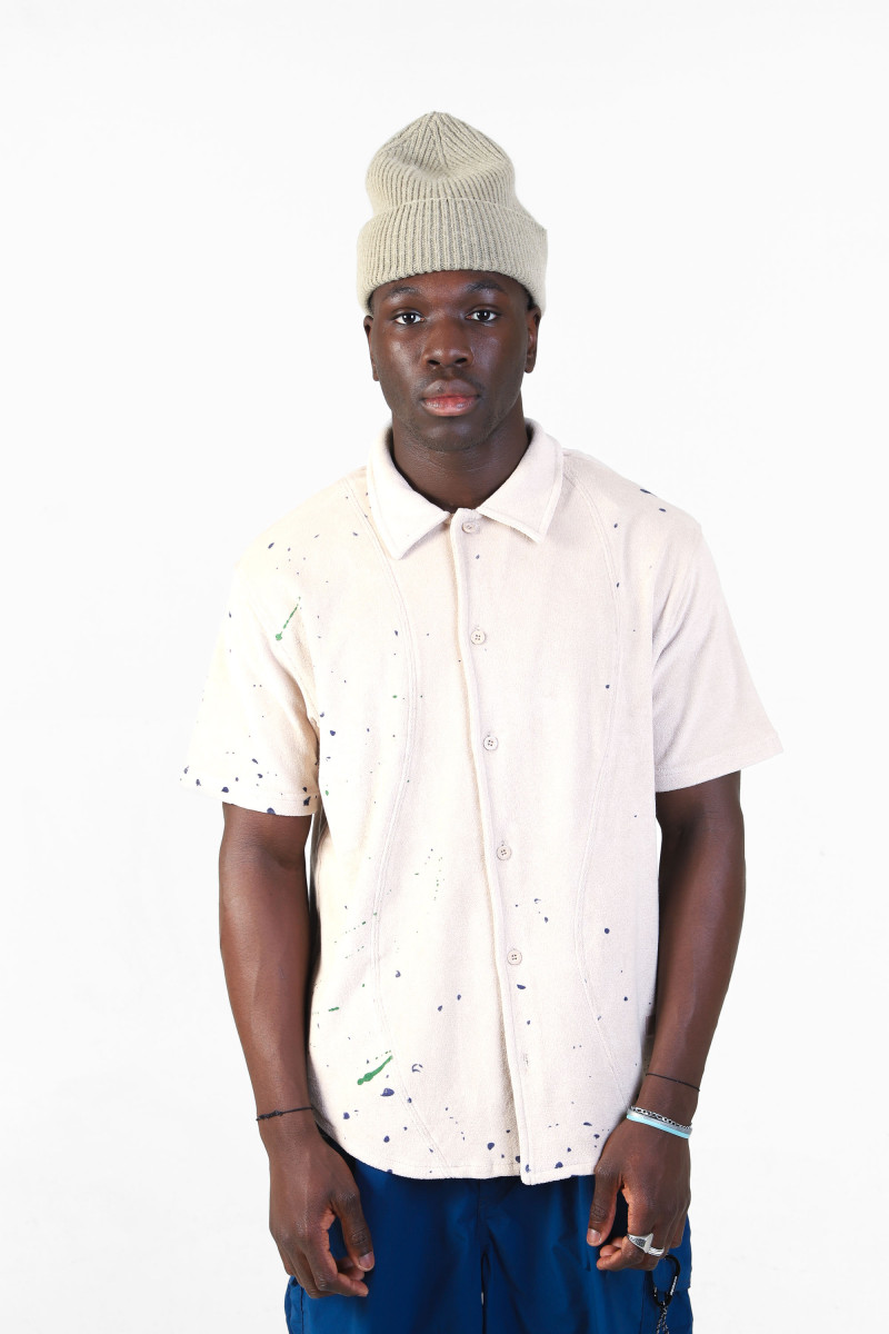 Terry cloth shirt Painted tan