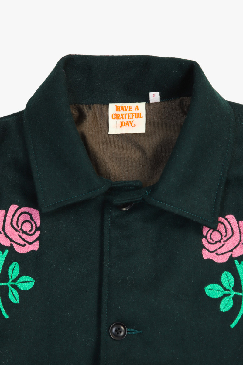 Rose melton jacket Dark green