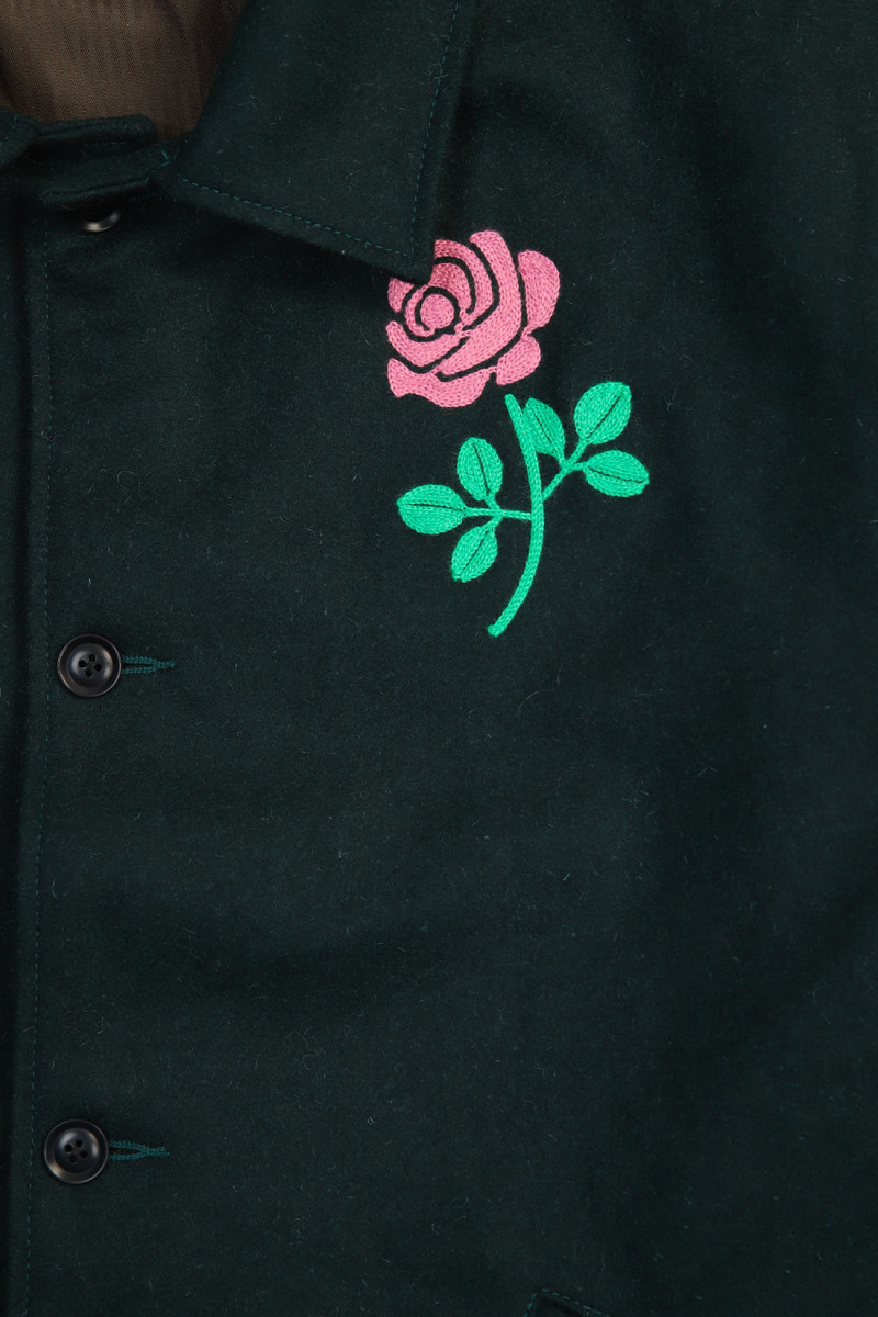 Rose melton jacket Dark green