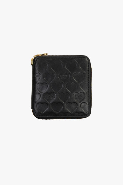 Leather zip wallet Black