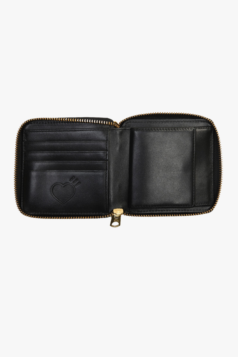 Leather zip wallet Black