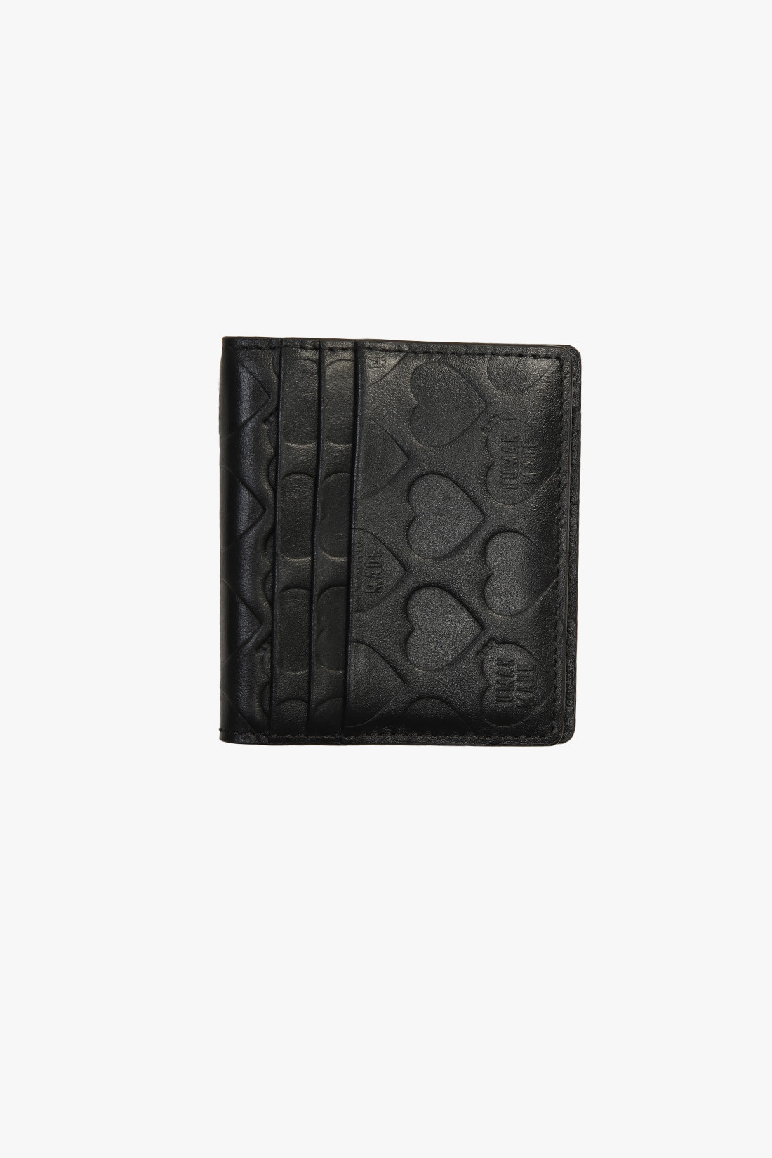 Leather compact wallet Black