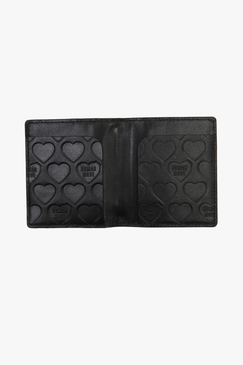 Leather compact wallet Black