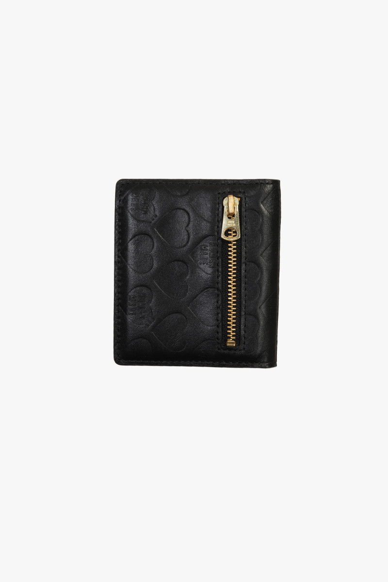 Leather compact wallet Black