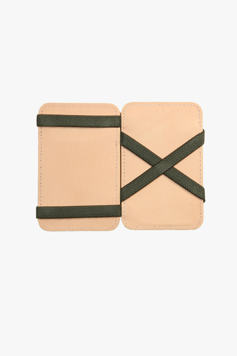 Leather card case Beige