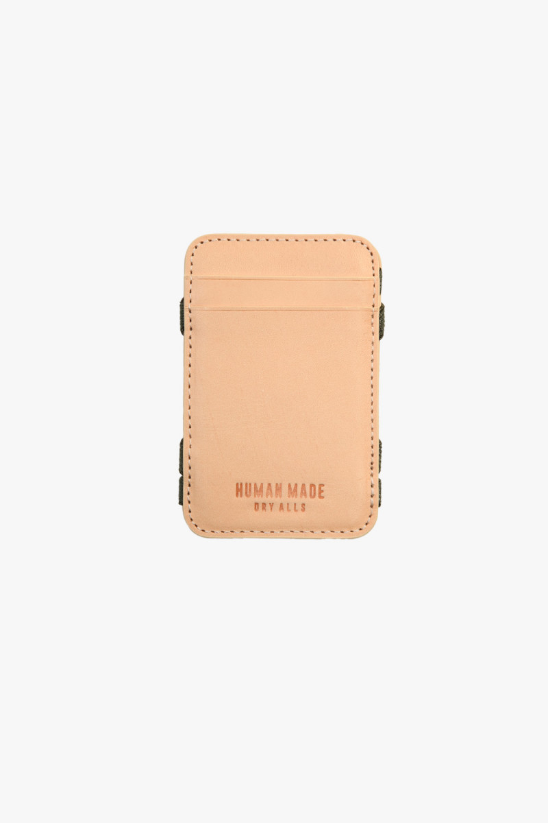 Leather card case Beige