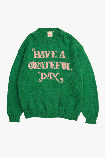 Have a grateful day Have a grateful day wool knit Green - GRADUATE ...